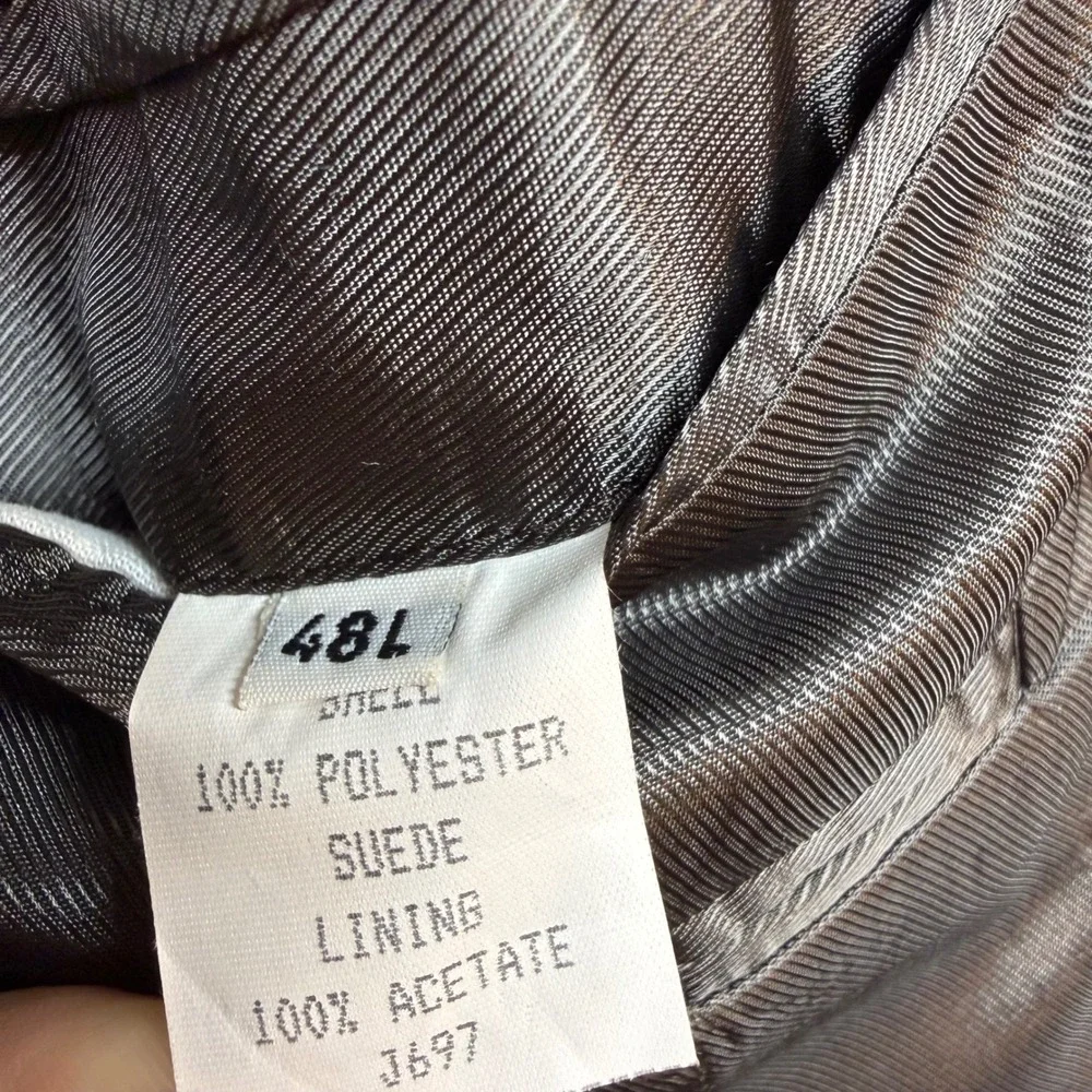 Andrew Fezza‎ Faux Suede Sport Coat Blazer Mens 48L Brown Three Button Jacket